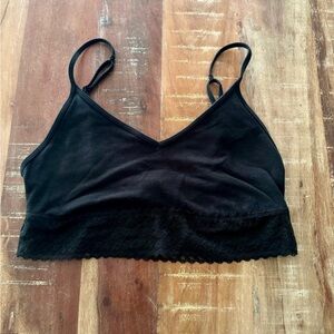 Calvin Klein Black Lace Trim Bralette Medium